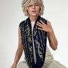 The BIBLE book scarf  PSALM 23  NAVY BLUE