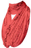The BIBLE book scarf  PSALM 23 Coral Color