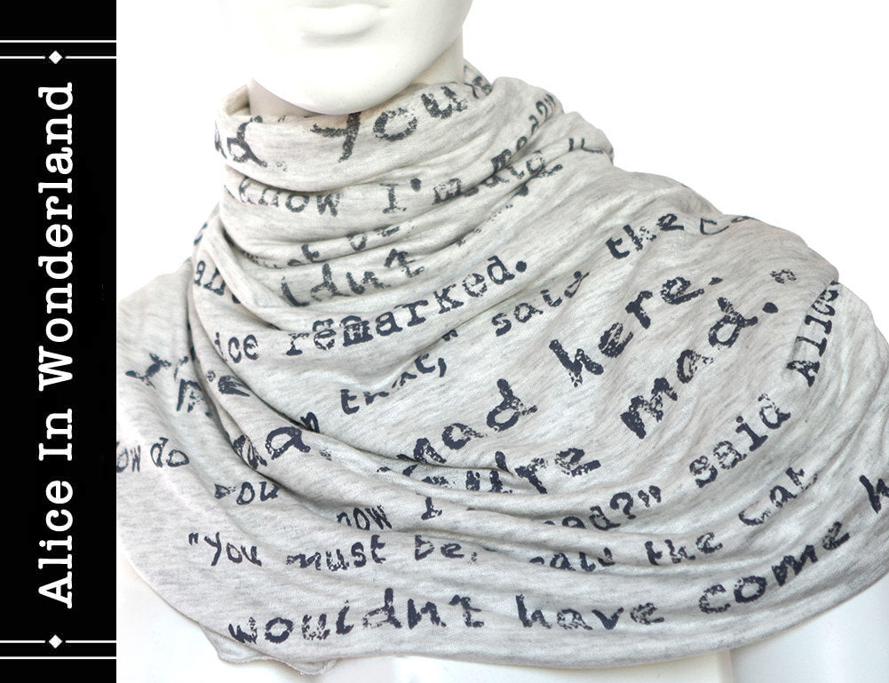 Alice in Wonderland Book Scarf by Lewis Carroll