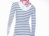 Text on t-shirt  - Paris - Je t'aime - White Black Stripes