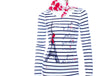 Text on t-shirt  - Paris - Je t'aime - White Black Stripes