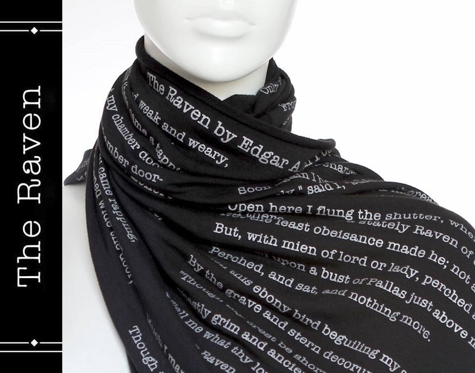 The Raven book scarf by Edgar Poe