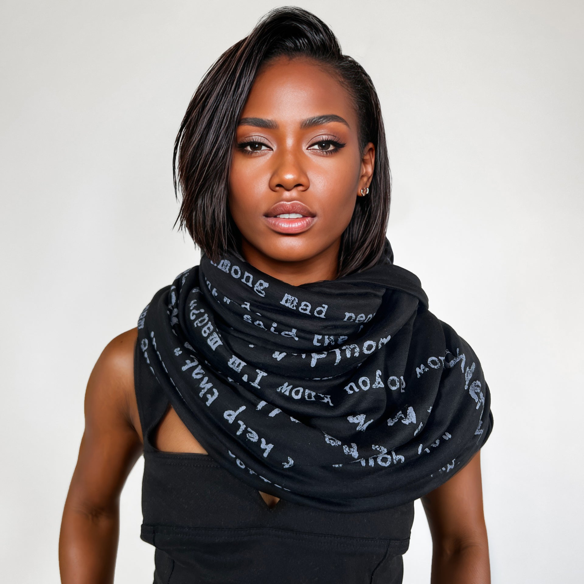 Alice in Wonderland Book Scarf by Lewis Carroll BLACK