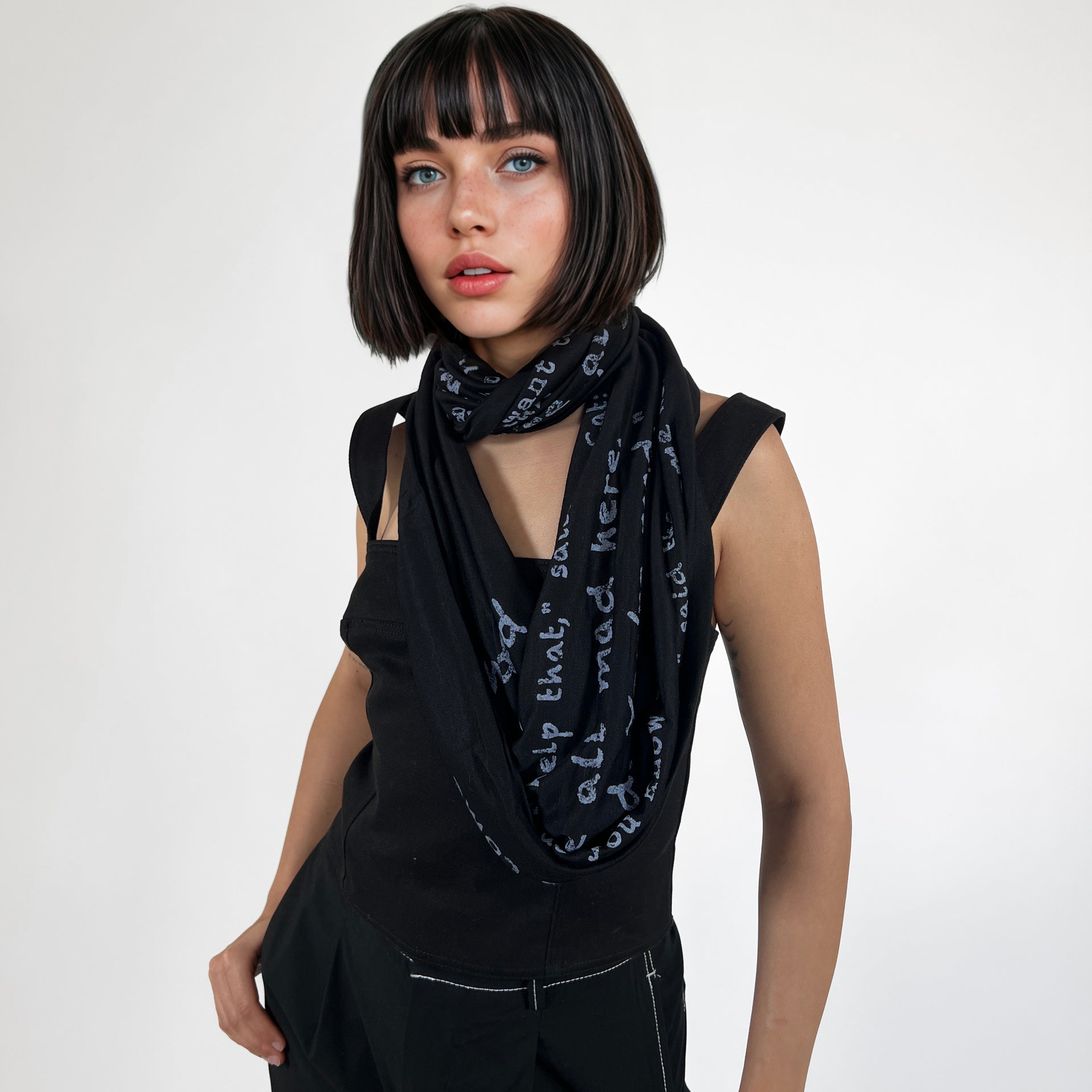 Alice in Wonderland Book Scarf by Lewis Carroll BLACK