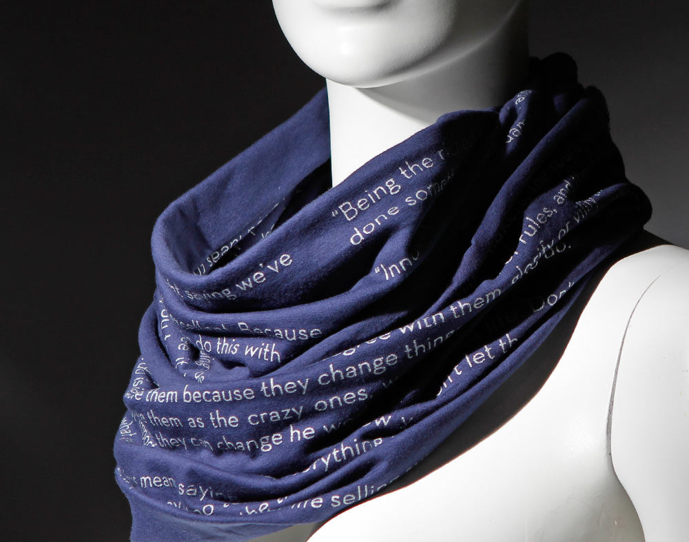 Steve Jobs Quotes - Inspiration Navy Blue Infinity Scarf