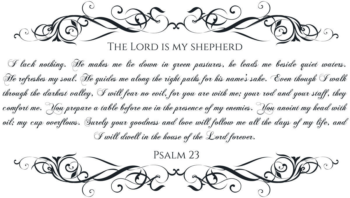 The BIBLE book scarf  PSALM 23 IVORY