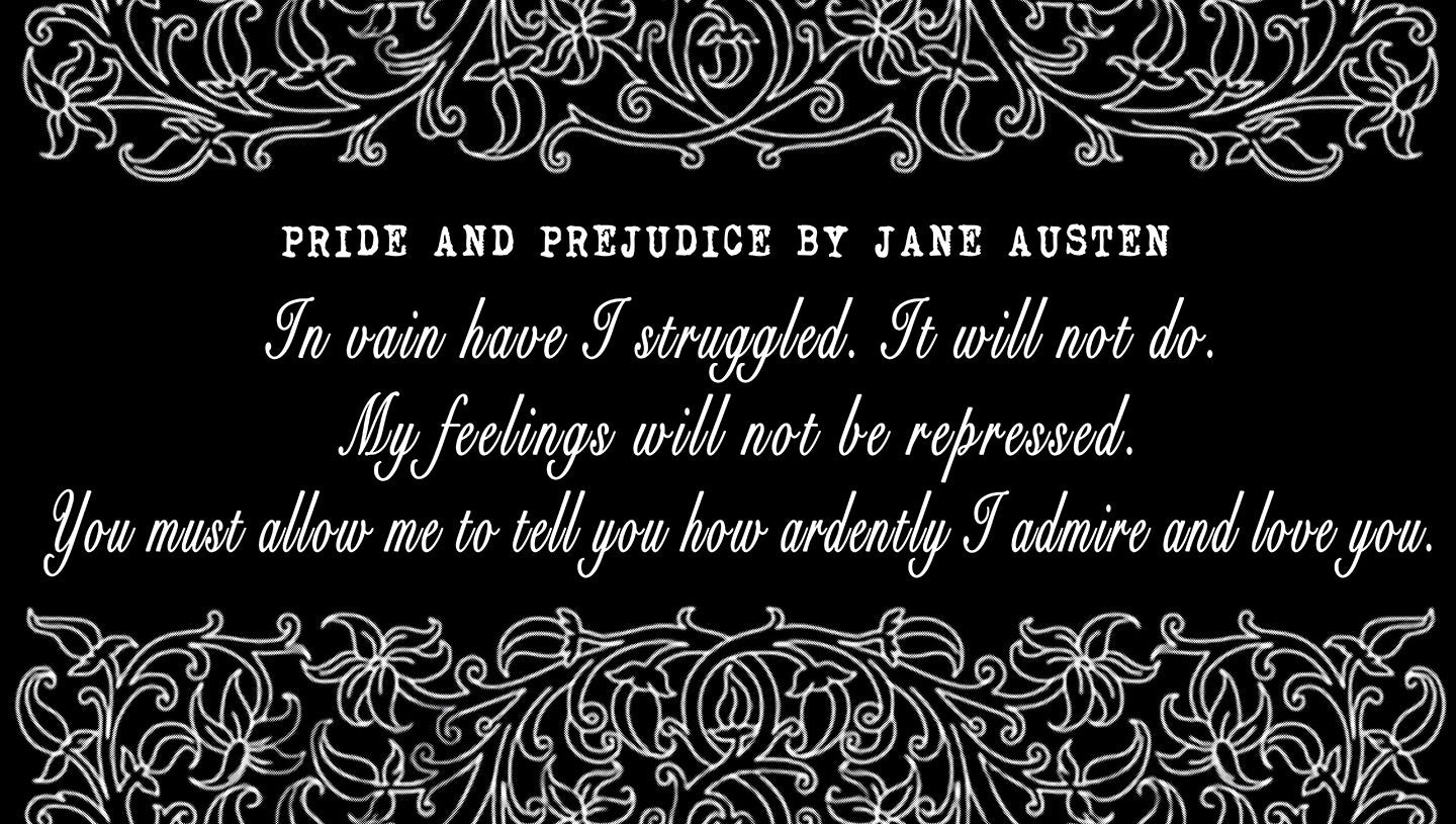 Pride and Prejudice book scarf by Jane Austen