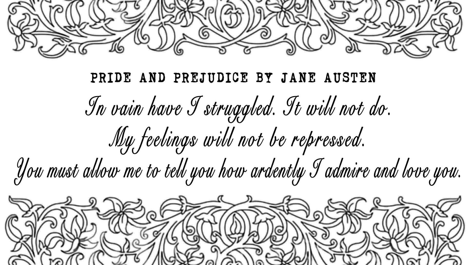 Pride and Prejudice book scarf by Jane Austen